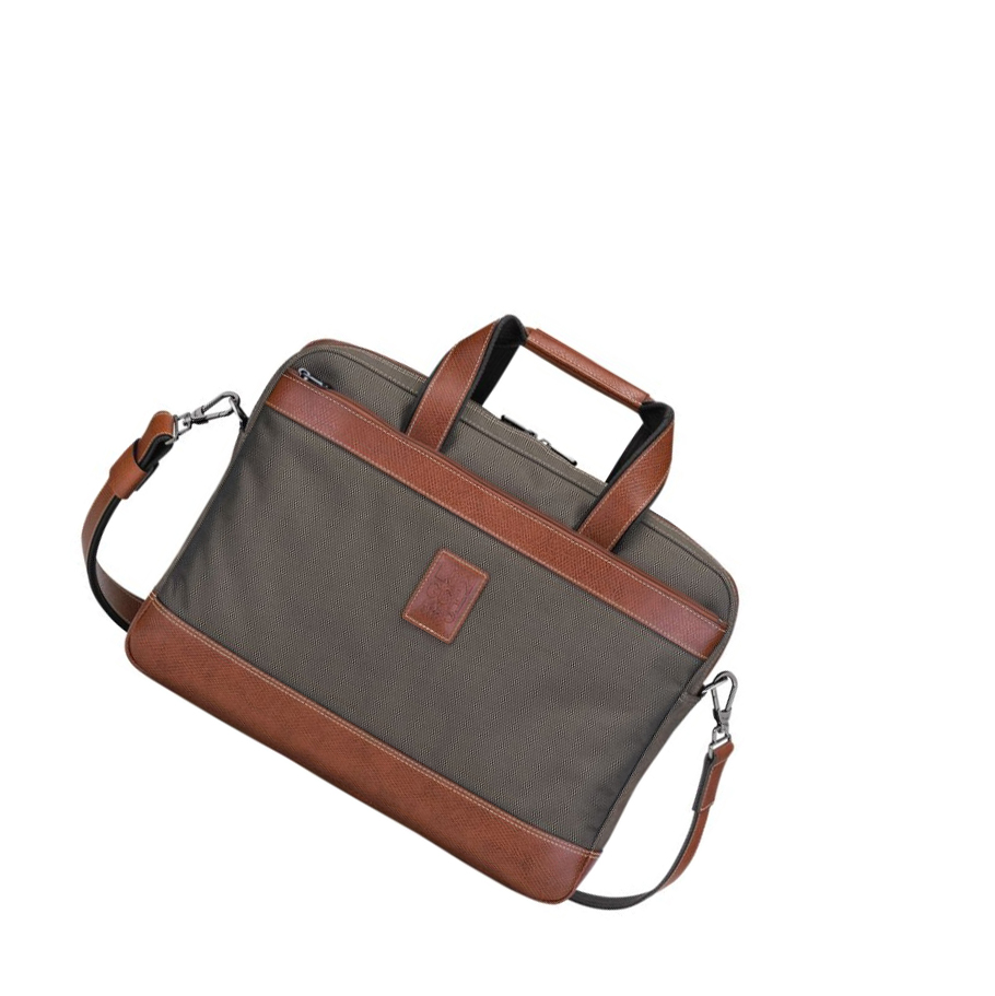 Aktówki Męskie Longchamp Boxford L Brązowe | PL-564CBDO