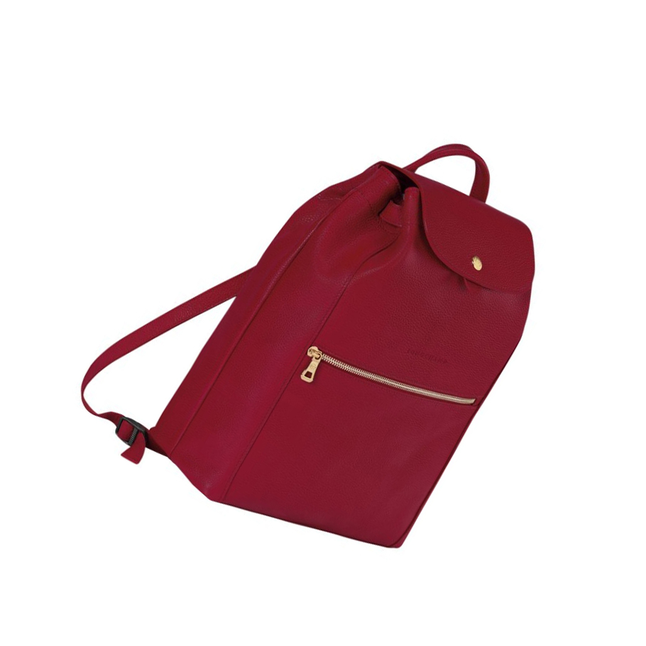 Plecaki Damskie Longchamp Le Foulonné Czerwone | PL-143ROFU