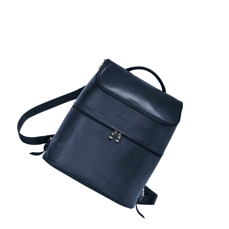 Plecaki Damskie Longchamp Le Foulonné Granatowe | PL-083UWEY