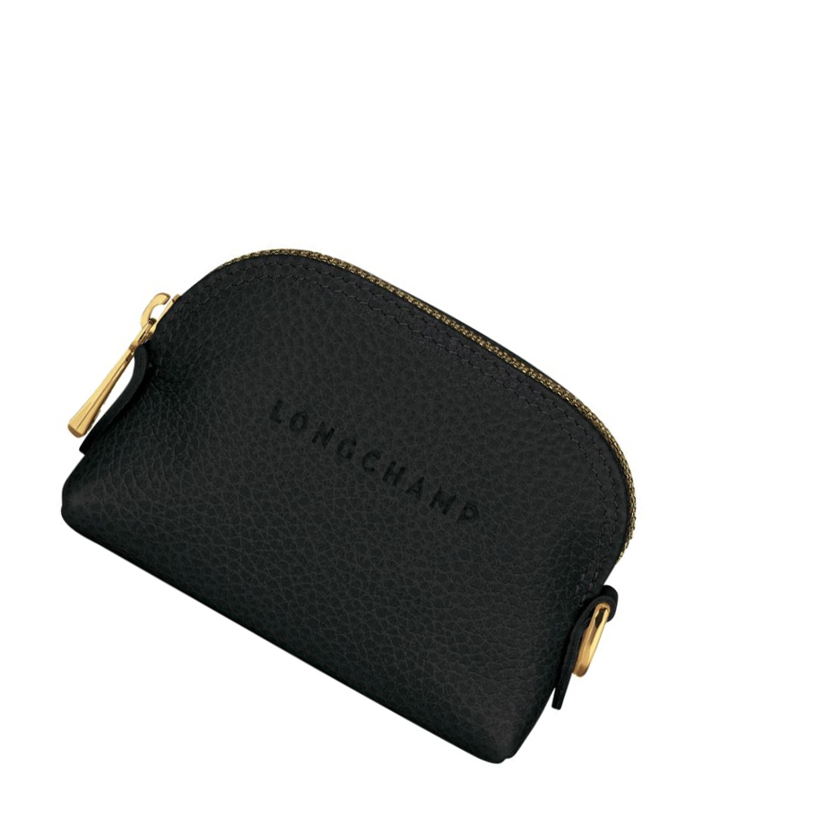 Portmonetki Damskie Longchamp Le Foulonné Czarne | PL-257TFBZ