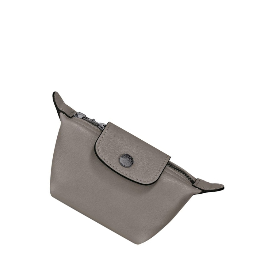 Portmonetki Damskie Longchamp Le Pliage Cuir Szare | PL-054JFMK