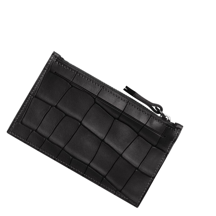 Portmonetki Męskie Longchamp Croco Block Czarne | PL-372FSRN