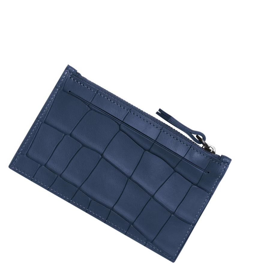 Portmonetki Męskie Longchamp Croco Block Granatowe | PL-745YMED