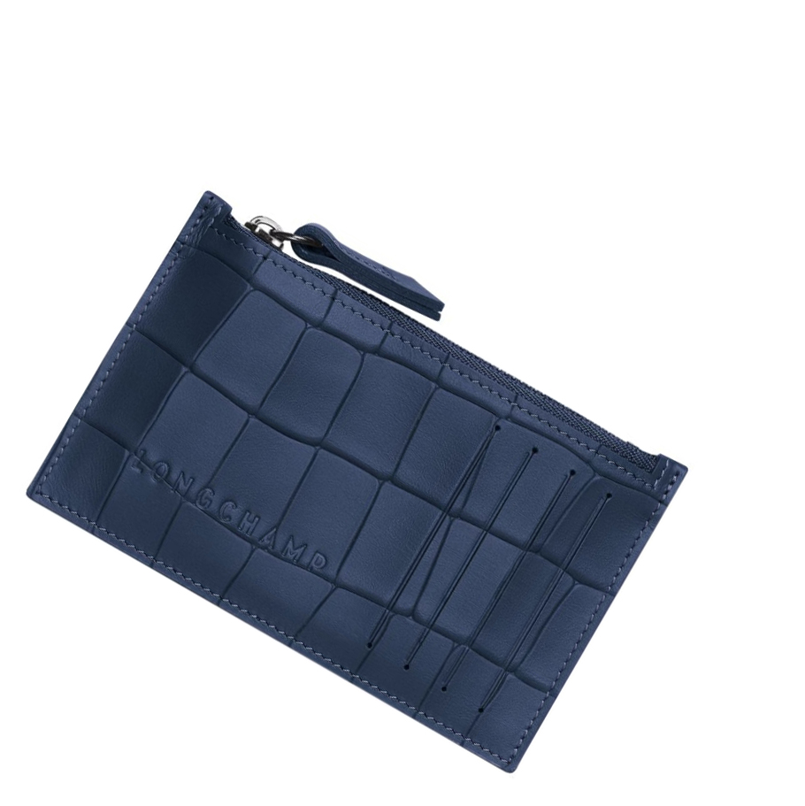 Portmonetki Męskie Longchamp Croco Block Granatowe | PL-745YMED