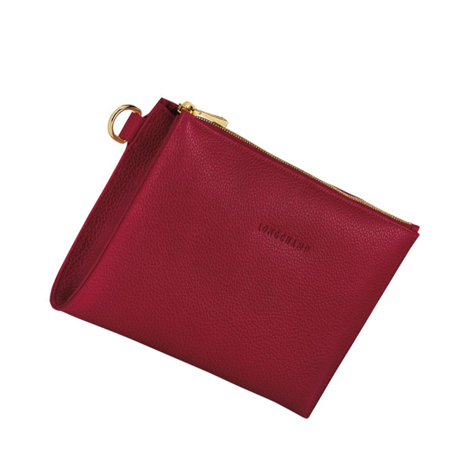 Pouches Damskie Longchamp Le Foulonné Czerwone | PL-895YIQB