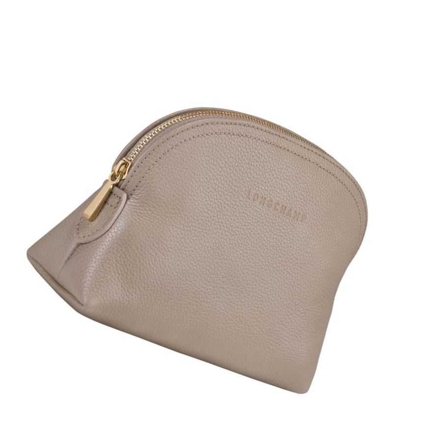 Pouches Damskie Longchamp Le Foulonné Szare | PL-730UVTD