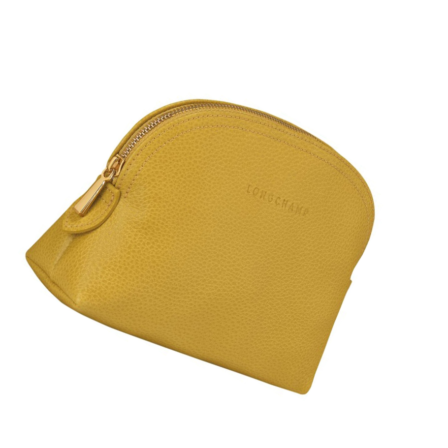 Pouches Damskie Longchamp Le Foulonné Żółte | PL-304BJGA