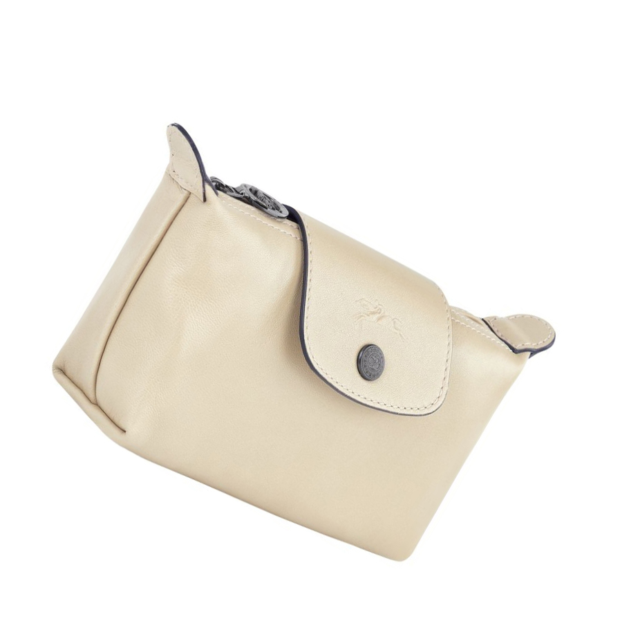 Pouches Damskie Longchamp Le Pliage Cuir Beżowe | PL-198FLOQ