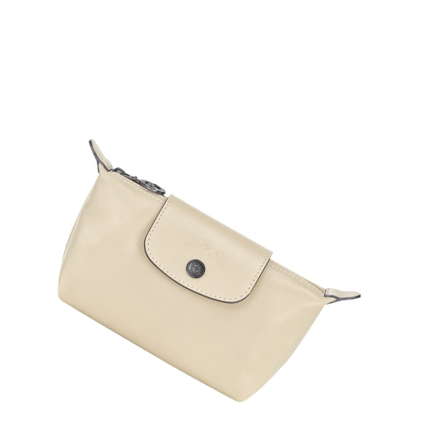 Pouches Damskie Longchamp Le Pliage Cuir Beżowe | PL-198FLOQ