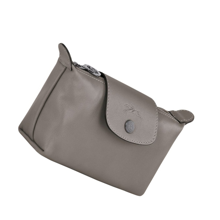 Pouches Damskie Longchamp Le Pliage Cuir Szare | PL-315JAKF