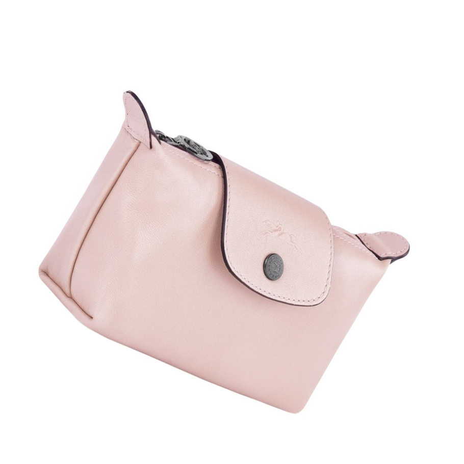 Pouches Damskie Longchamp Le Pliage Cuir Różowe | PL-617WDMN