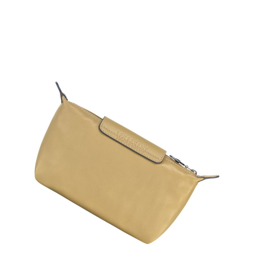 Pouches Damskie Longchamp Le Pliage Cuir Beżowe | PL-843RQAU