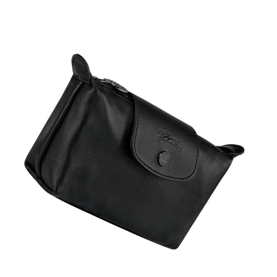 Pouches Damskie Longchamp Le Pliage Cuir Czarne | PL-847MOBA