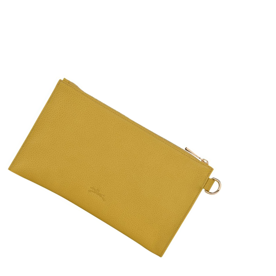 Pouches Męskie Longchamp Le Foulonné Żółte | PL-356XZKQ