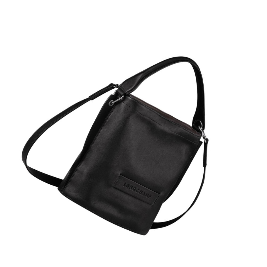 Torba Crossbody Damskie Longchamp 3D Czarne | PL-564NEIT