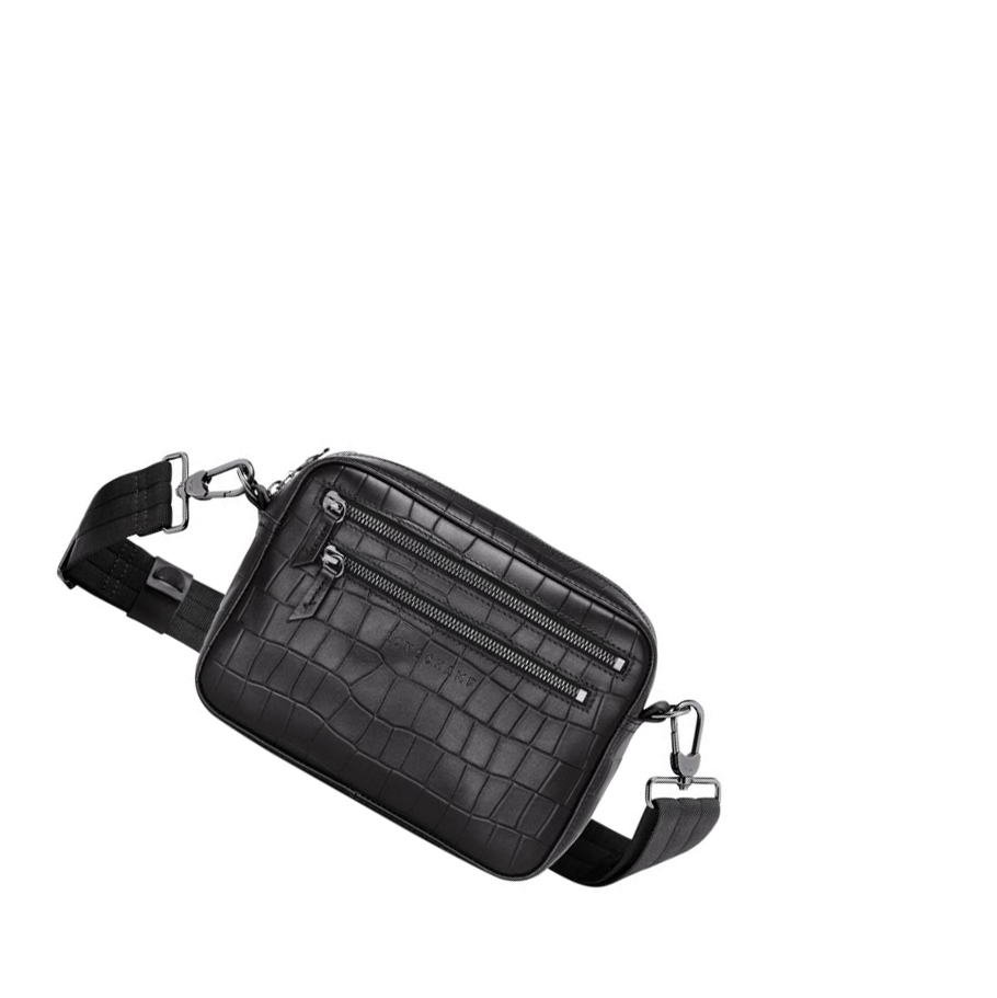 Torba Crossbody Damskie Longchamp Croco Block Czarne | PL-237YAPF