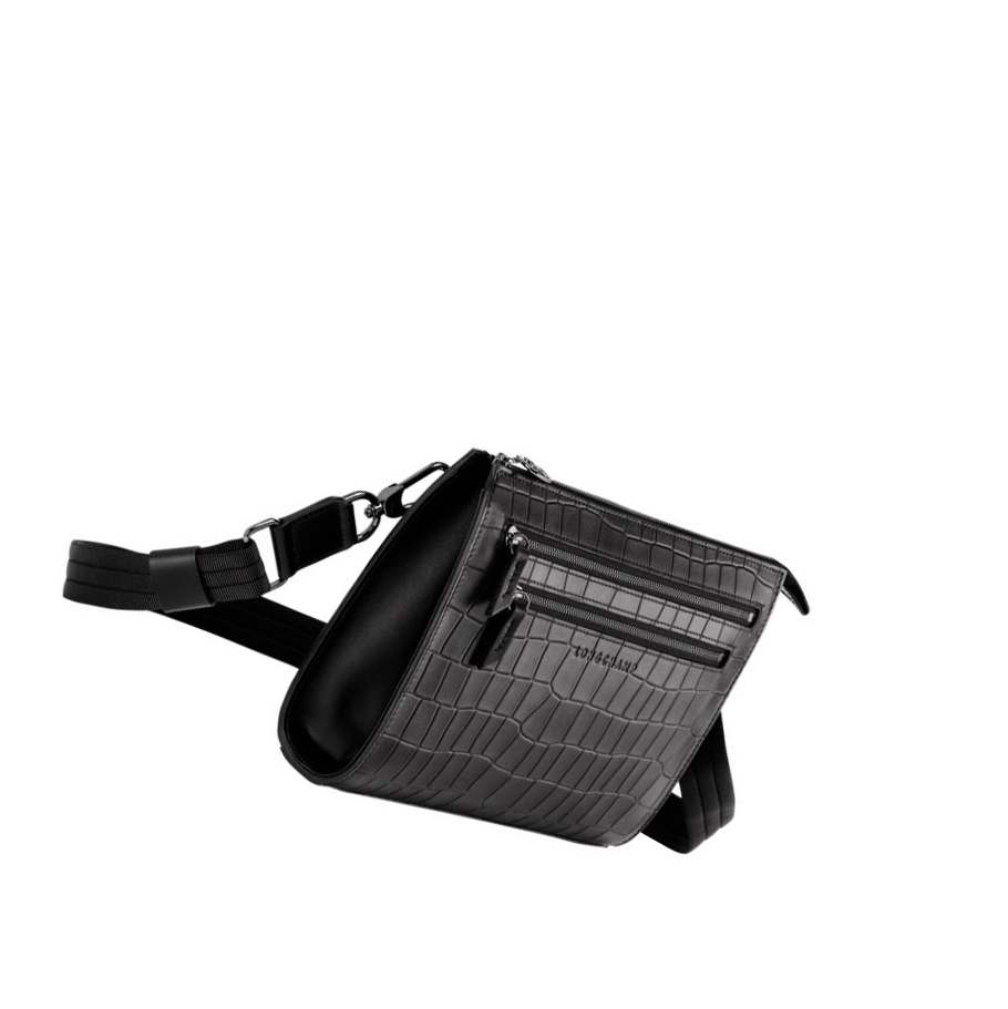 Torba Crossbody Damskie Longchamp Croco Block Czarne | PL-914XCQU