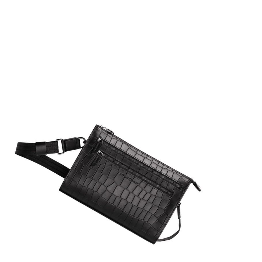 Torba Crossbody Damskie Longchamp Croco Block Czarne | PL-914XCQU