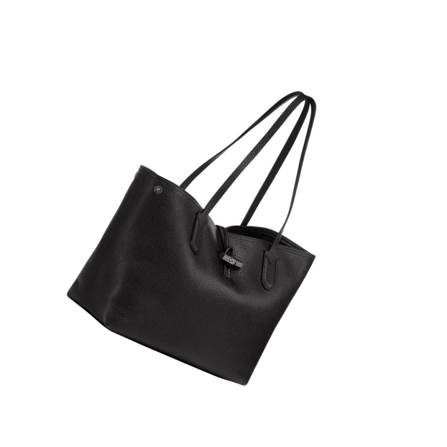 Torby Przez Ramię Damskie Longchamp Roseau Essential Czarne | PL-583EYKQ