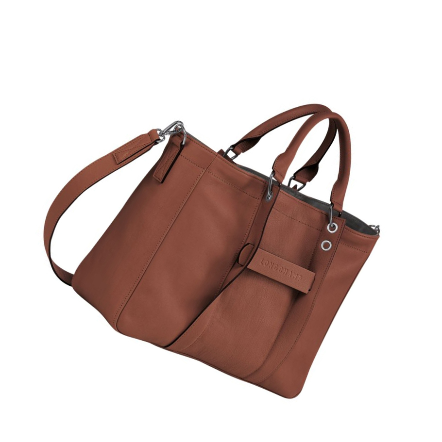 Torebki Damskie Longchamp 3D M Brązowe | PL-983FIGO