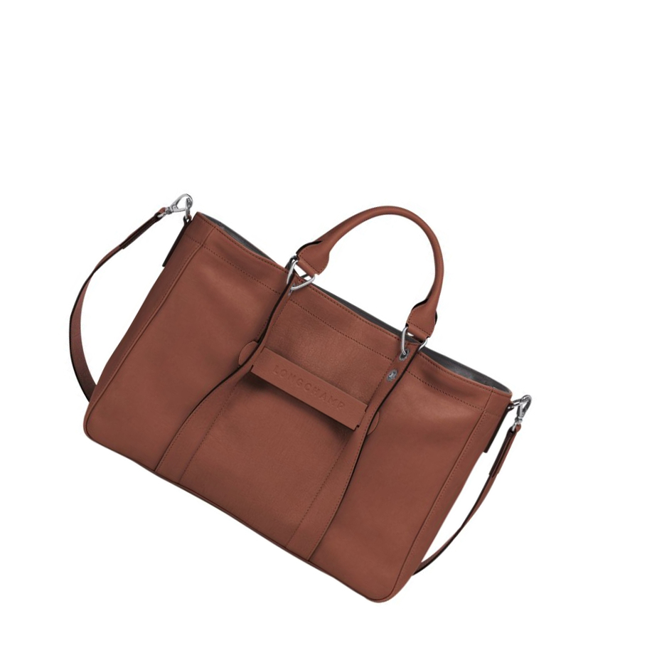 Torebki Damskie Longchamp 3D M Brązowe | PL-983FIGO