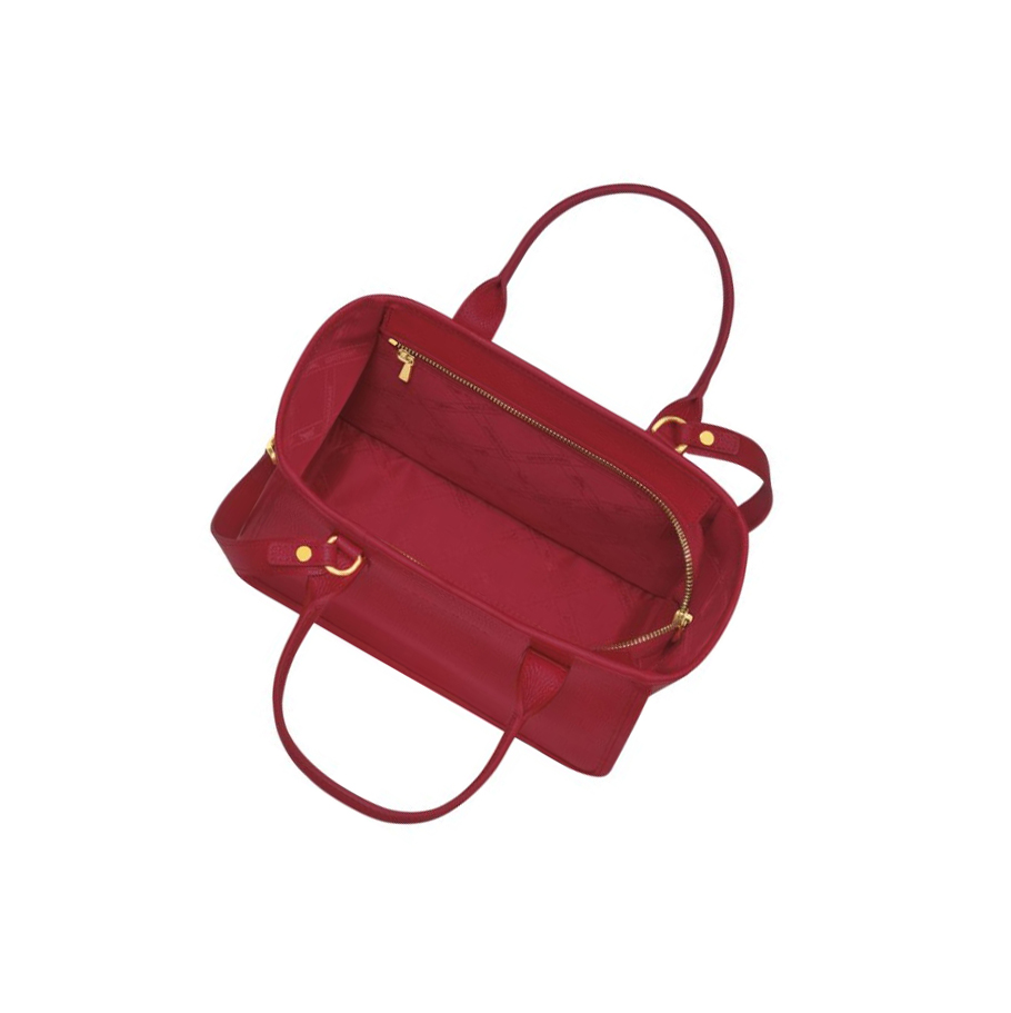 Torebki Damskie Longchamp Le Foulonné Czerwone | PL-295ENMD