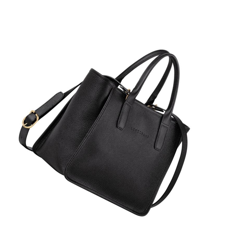 Torebki Damskie Longchamp Le Foulonné Czarne | PL-873XHZJ