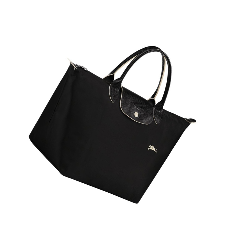 Torebki Damskie Longchamp Le Pliage Club M Czarne | PL-538CNAE