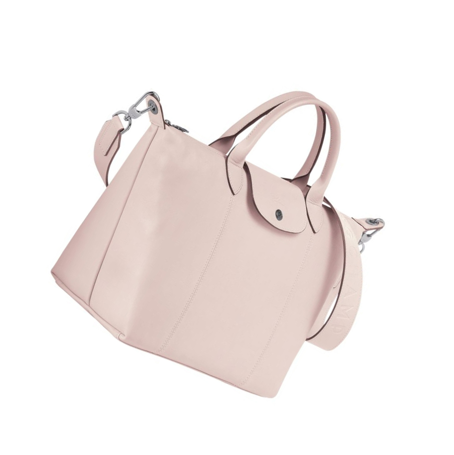 Torebki Damskie Longchamp Le Pliage Cuir M Różowe | PL-013GMAZ