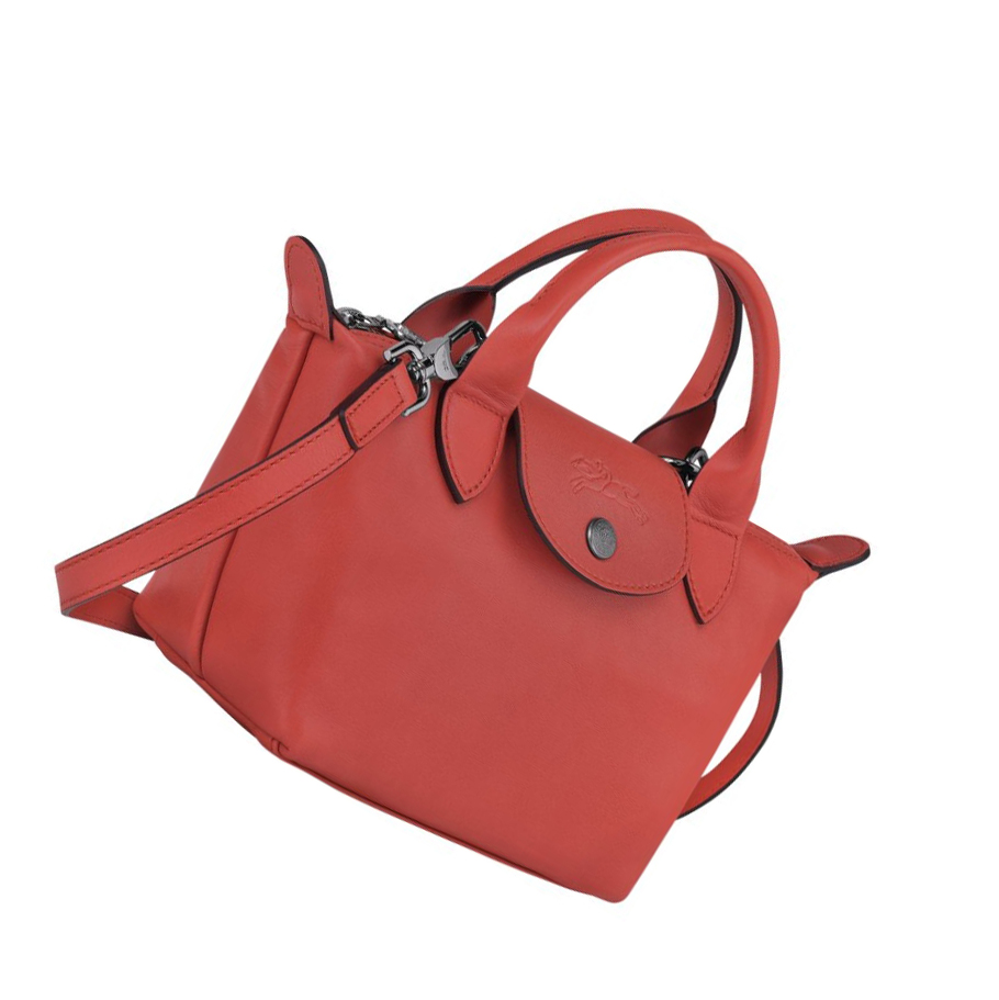 Torebki Damskie Longchamp Le Pliage Cuir XS Czerwone | PL-180VMGO