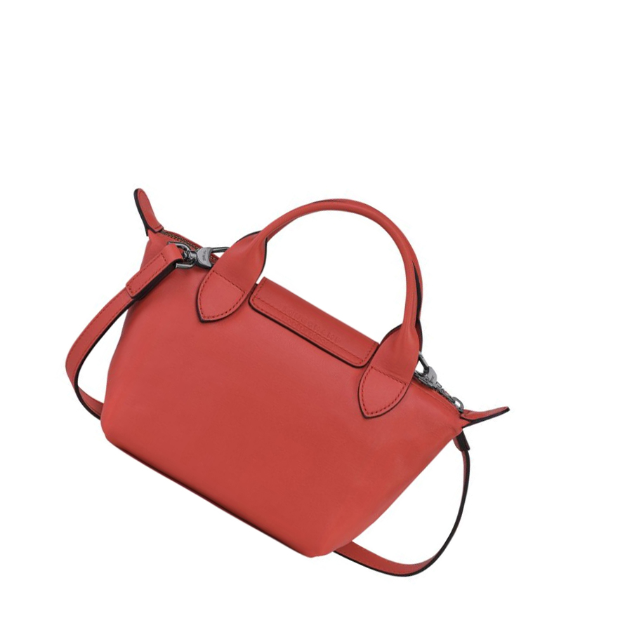 Torebki Damskie Longchamp Le Pliage Cuir XS Czerwone | PL-180VMGO