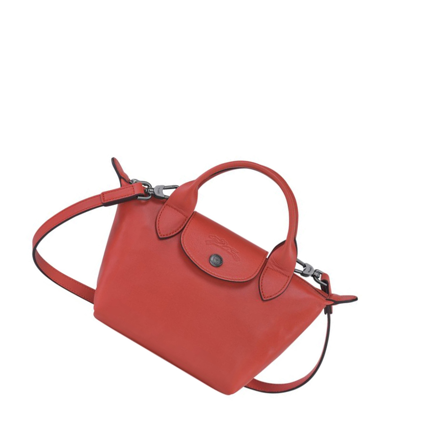 Torebki Damskie Longchamp Le Pliage Cuir XS Czerwone | PL-180VMGO