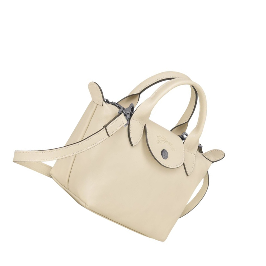 Torebki Damskie Longchamp Le Pliage Cuir XS Beżowe | PL-251TZDM