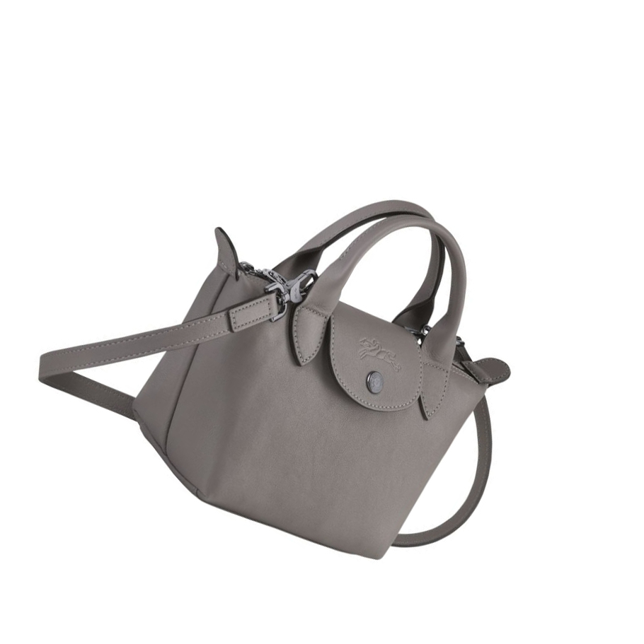 Torebki Damskie Longchamp Le Pliage Cuir XS Szare | PL-316OPIY