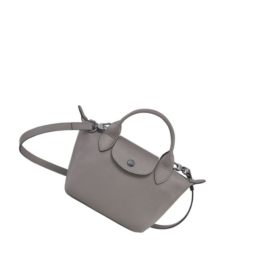 Torebki Damskie Longchamp Le Pliage Cuir XS Szare | PL-316OPIY