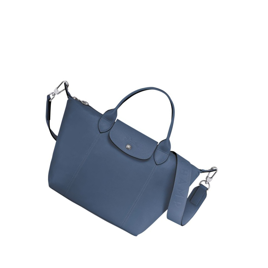 Torebki Damskie Longchamp Le Pliage Cuir S Niebieskie | PL-341LQXP