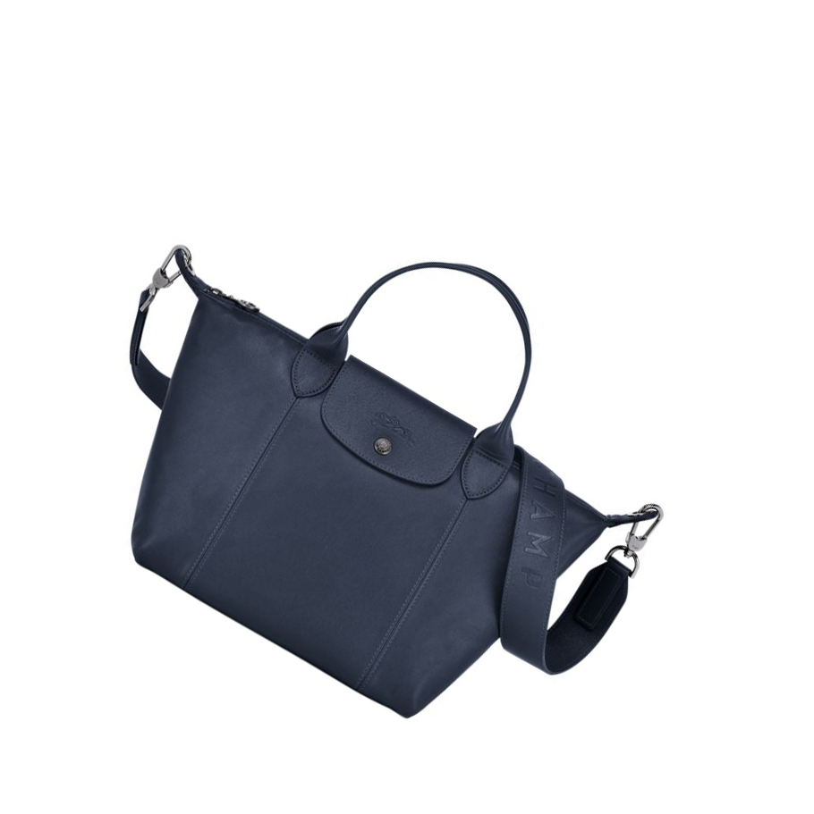 Torebki Damskie Longchamp Le Pliage Cuir S Granatowe | PL-365HIXP