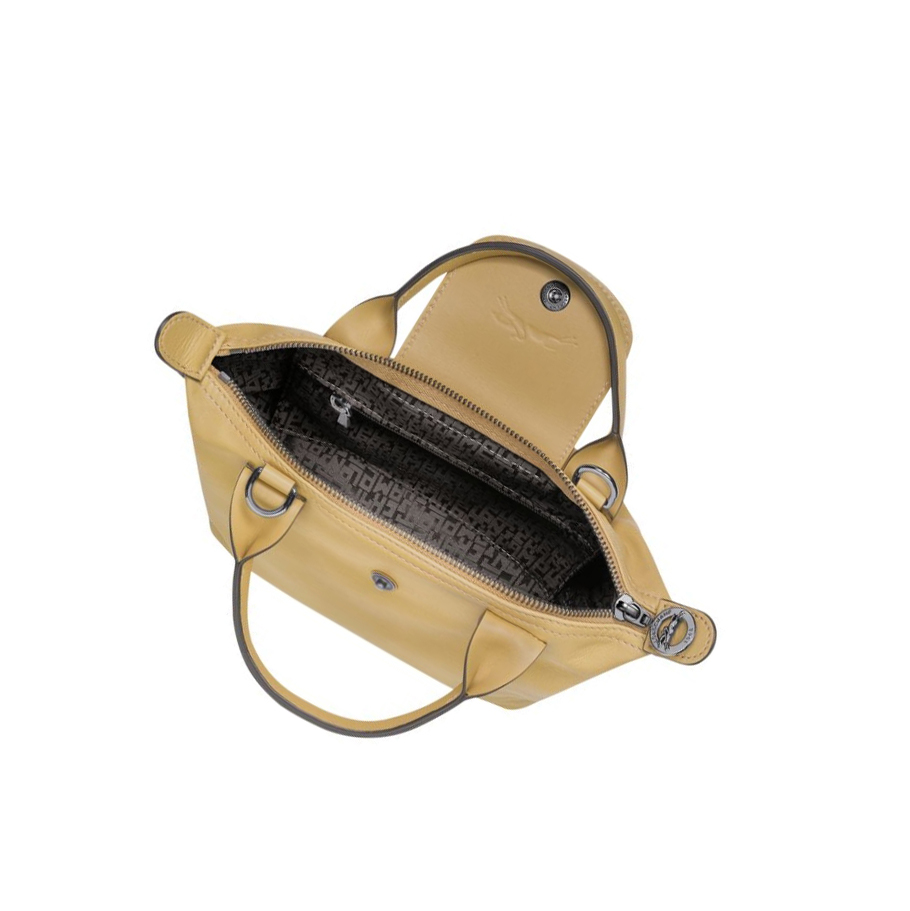 Torebki Damskie Longchamp Le Pliage Cuir XS Beżowe | PL-542VUQI