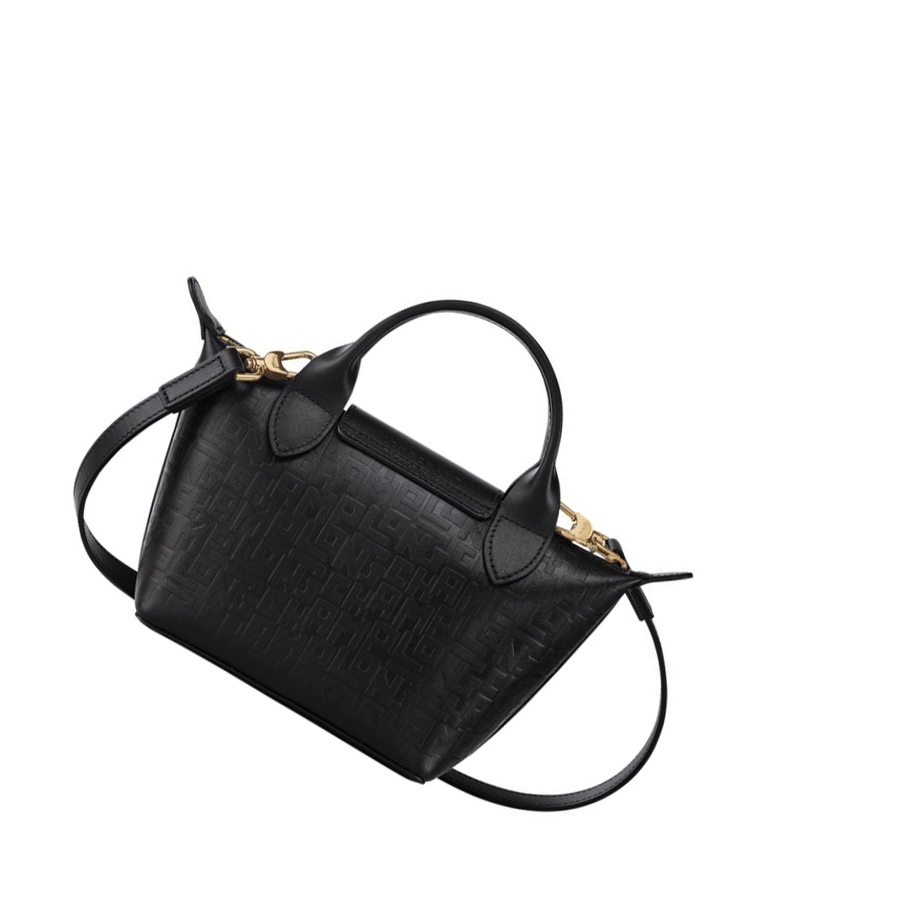 Torebki Damskie Longchamp Le Pliage Cuir Lgp XS Czarne | PL-604OTDK