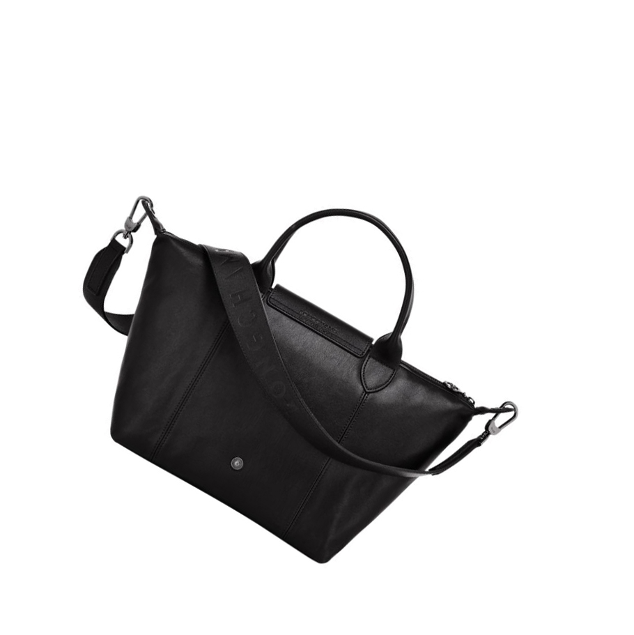 Torebki Damskie Longchamp Le Pliage Cuir S Czarne | PL-684DKPM