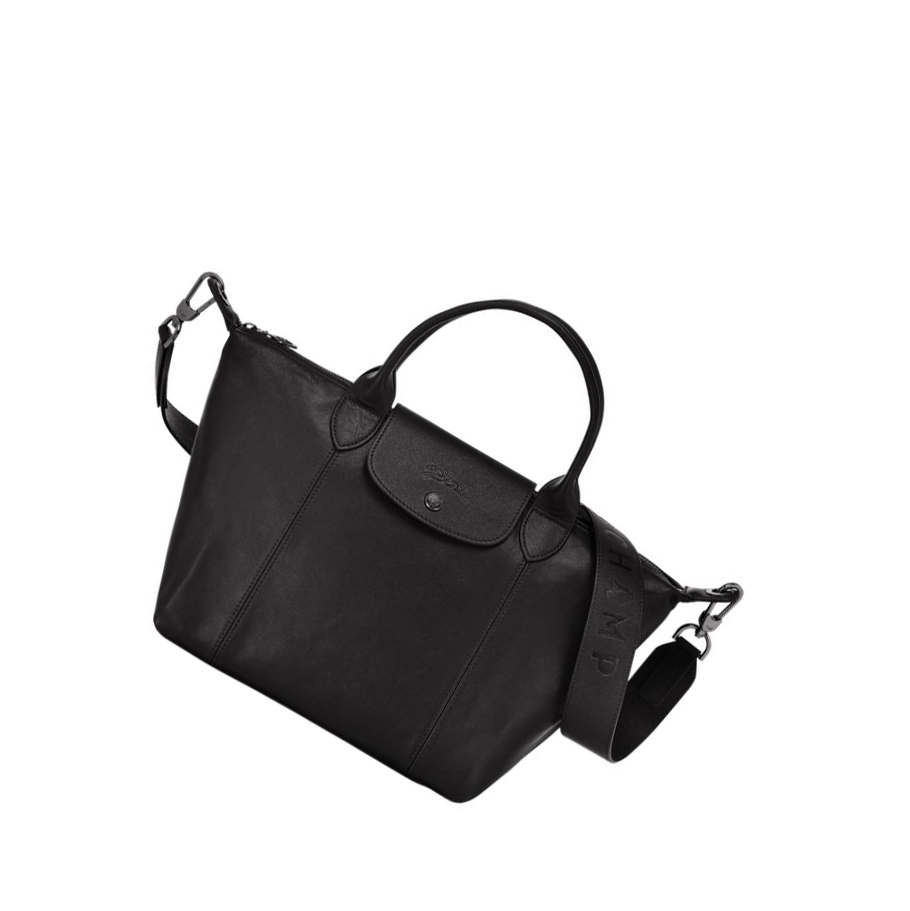 Torebki Damskie Longchamp Le Pliage Cuir S Czarne | PL-684DKPM