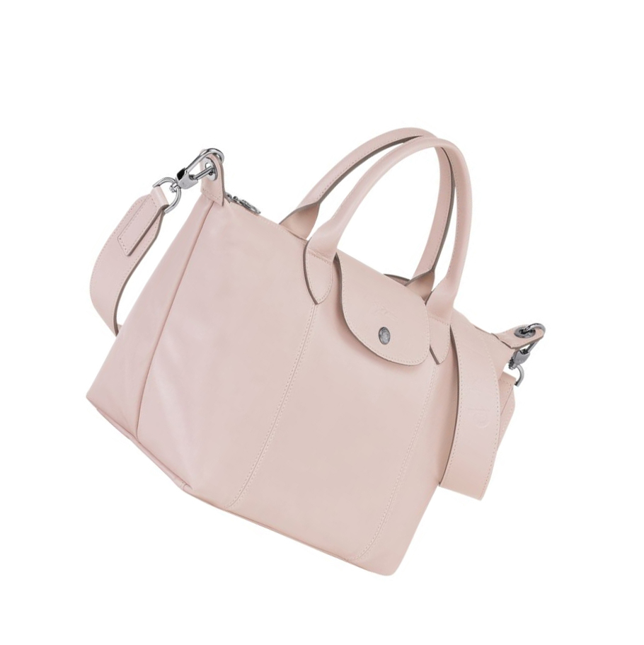 Torebki Damskie Longchamp Le Pliage Cuir S Różowe | PL-687SREI