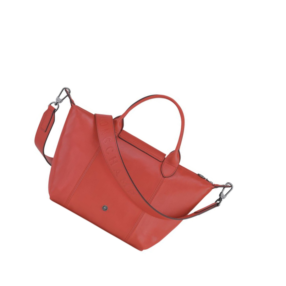 Torebki Damskie Longchamp Le Pliage Cuir S Czerwone | PL-726XTME