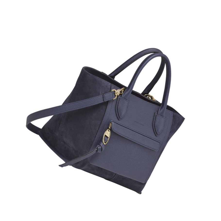 Torebki Damskie Longchamp Mailbox M Granatowe | PL-378UGAC