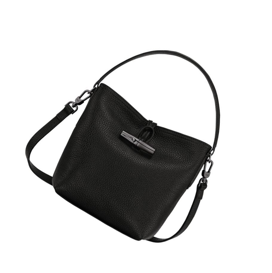 Torebki Damskie Longchamp Roseau Essential S Czarne | PL-876FRVZ