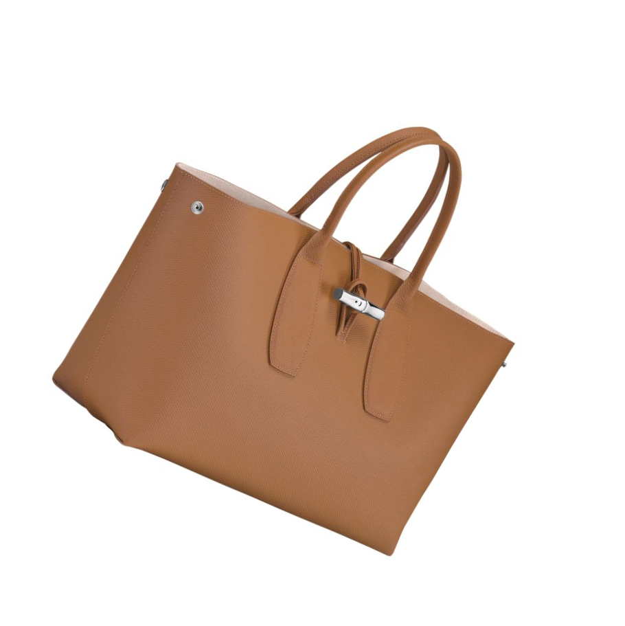 Torebki Damskie Longchamp Roseau L Beżowe | PL-275GDLS