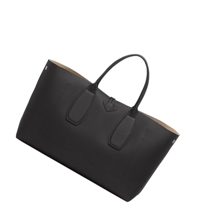 Torebki Damskie Longchamp Roseau L Czarne | PL-310JRES