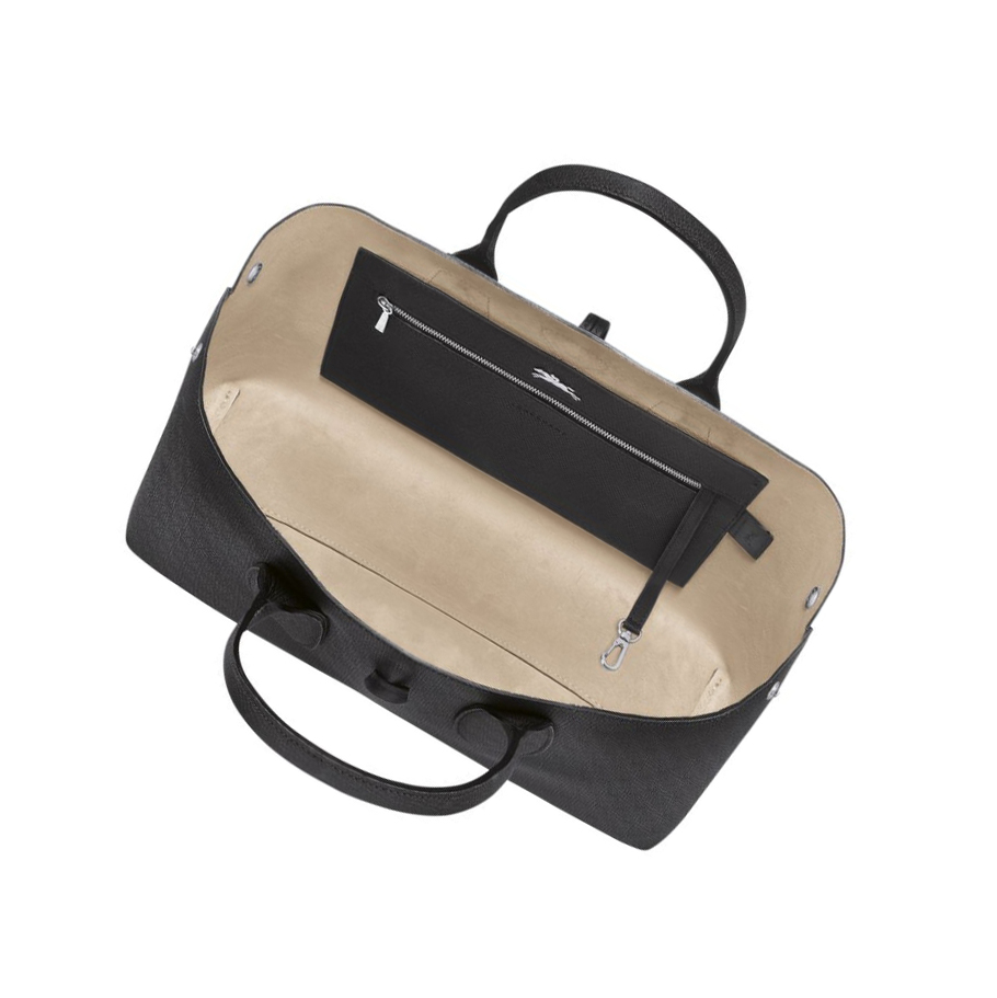 Torebki Damskie Longchamp Roseau L Czarne | PL-310JRES