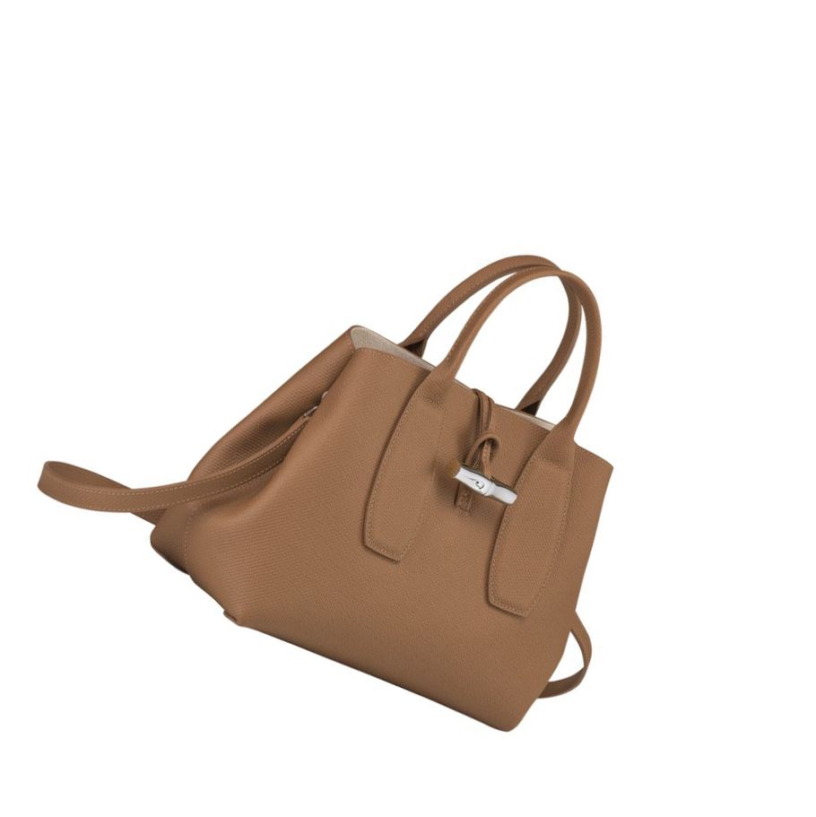 Torebki Damskie Longchamp Roseau M Beżowe | PL-765VJXK