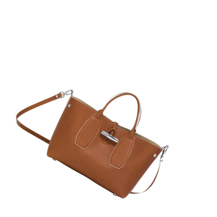 Torebki Damskie Longchamp Roseau M Brązowe | PL-529OVCZ